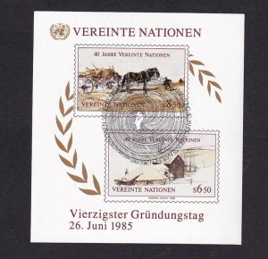 United Nations Vienna  #54 cancelled  1985 sheet  UN anniversary .