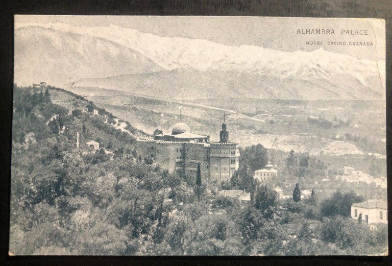 1927 Spain Real picture Postcard Cover To Constance Germany Alhambra Palace