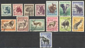 South Africa Sc# 200-213 Used 1954 Animals and Scenes of North Borneo