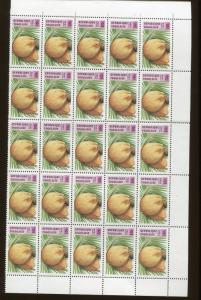 Togo Stamp Sheet - #1743 -8 / FRUIT COLLECTION Pears, Lemons, Banana ext - O35