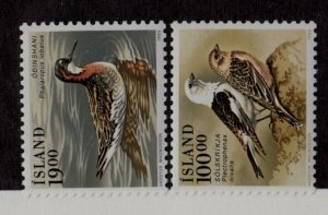 ICELAND Sc 671-2 NH issue of 1989 - Birds