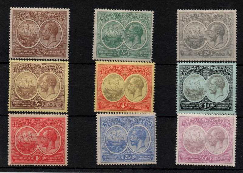 Bermuda KGV 1920 Tercentenary mint LHM SG59-66 WS43388
