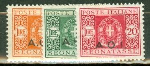 GR: Italian East Africa J1-10, 13 mint CV $112; scan shows only a few