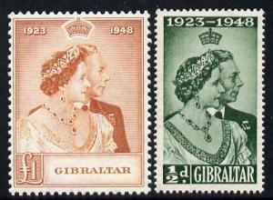 Gibraltar 1948 KG6 Royal Silver Wedding set of 2 unmounte...