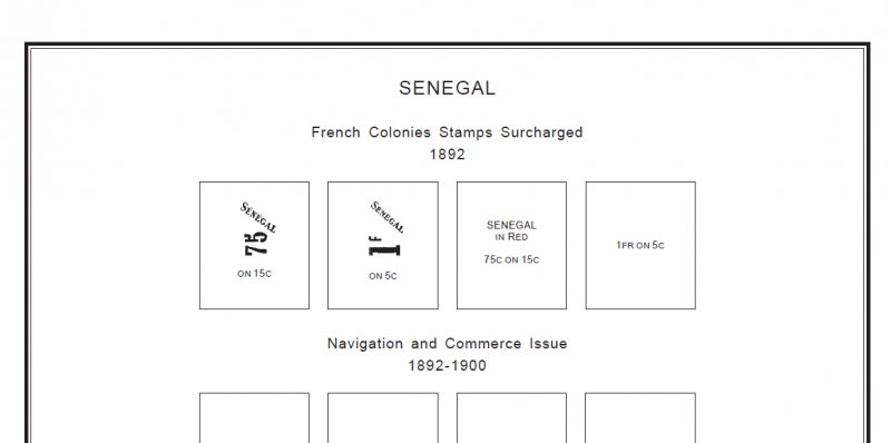 SENEGAL STAMP ALBUM PAGES 1887-2011 (260 PDF digital pages)