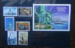 Barbuda 1985 Centenary of Statue of Liberty set & Miniature Sheet Used 