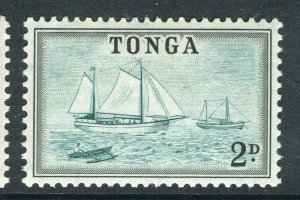 TONGA; 1953 early QEII issue fine Mint hinged 2d. value