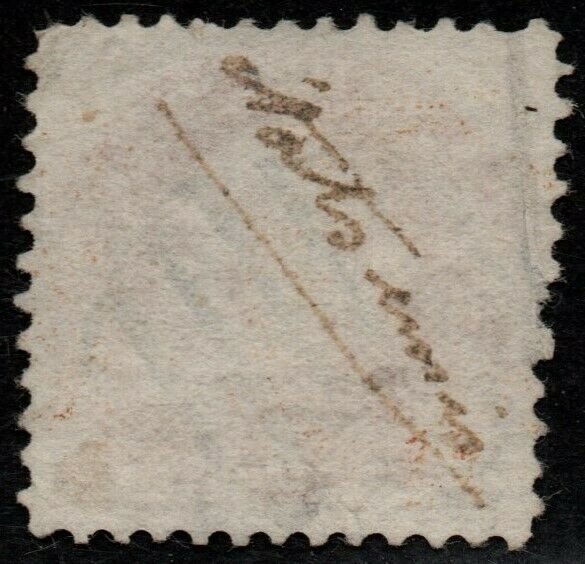 $US Sc#133 used, VF, 1869 reissue pre-print paperfold error! Cv. $550