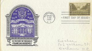 1945 FDC, #934, 3c U.S. Army, CC/Staehle