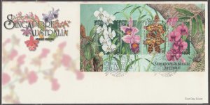 1998 Singapore-Australia Joint Issue - Orchids MS FDC SG#MS948