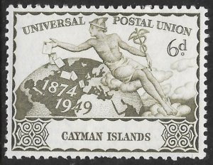 Cayman Islands Scott 120 MLH 6d olive Universal Postal Union Issue of 1949, UPU