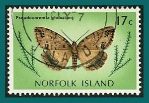 Norfolk Island 1977 Butterflies Moths 3, 17c used #209,SG187