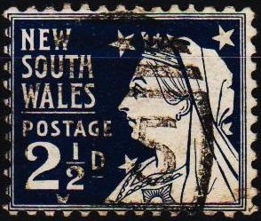 New South Wales. 1892 2 1/2d S.G.303 Fine Used