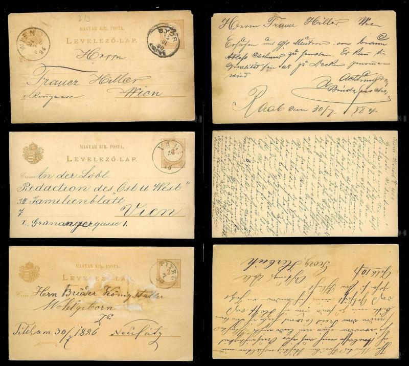 HUNGARY (60) Early Postal Cards All postally cancelled & used c1890s