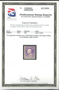 U.S. #477 MINT WITH PSE CERT