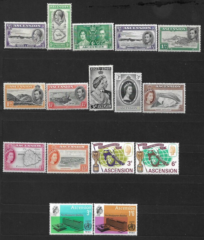 COLLECTION LOT #449 ASCENSION 16 STAMPS MH 1934+ CV+ $20