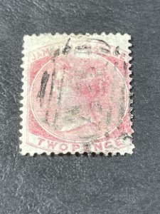 JAMAICA # 2-USED-----SINGLE---ROSE---1860-63