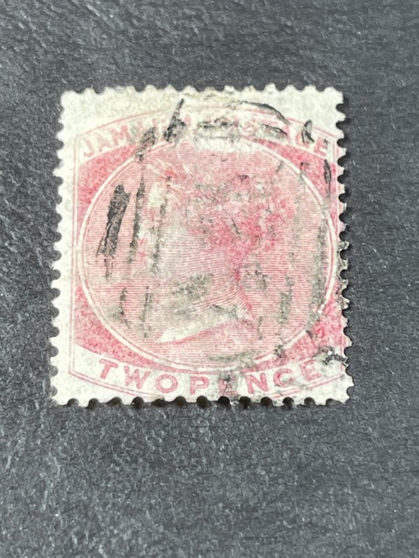 JAMAICA # 2-USED-----SINGLE---ROSE---1860-63