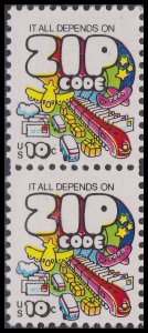 US 1511 ZIP Code 10c vert pair (2 stamps) MNH 1974