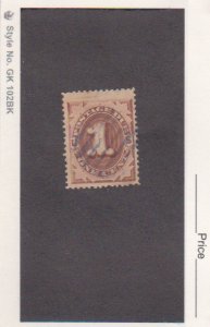 1879 Scott # J1 1¢ Postage Due Brown Used  Jumbo Margins