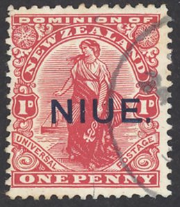 Niue Sc# 22 Used (a) 1917-1920 1p Overprint
