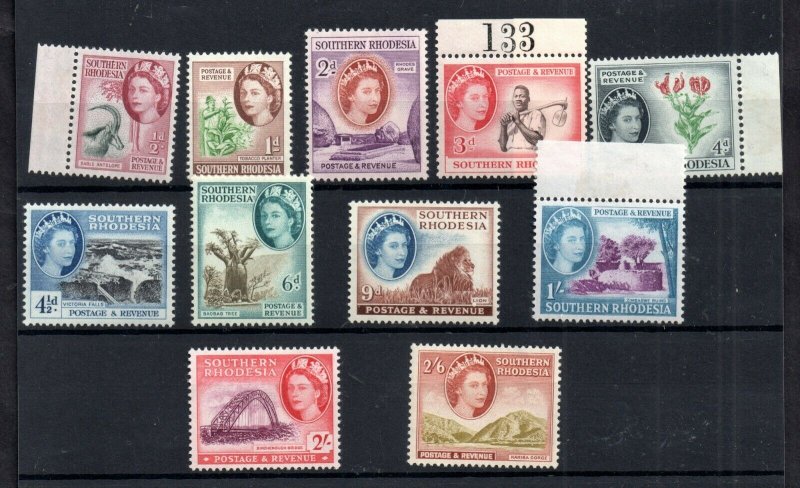 Southern Rhodesia 1953 QEII LHM set to 2s 6d SG78-88 WS18806