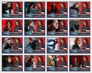 Stamps. Marvel  16 stamps perforated 2024 year