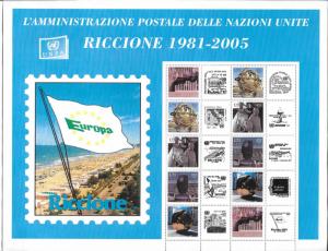 United Nations 880-84 NOTE RICCIONE SHOW Personalized Sheet MNH