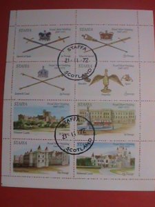 STAFFA-SCOTLAND STAMP:1972 AIRMAIL- ROYAL SILVER WEDDING-CTO MNH SHEET