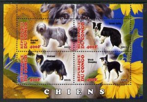 CONGO B. - 2013 - Dogs #1 - Perf 4v Sheet - Mint Never Hinged