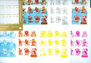 Denmark. Christmas Seal 1997. Comp. Set 9 Sheet. Scale/Proof Print. Imperforated