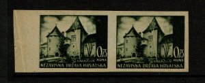 Croatia SC# 32 Imperf Pair / Cream Paper / No Gum - S9627