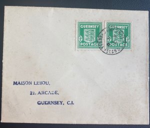 1941 Guernsey Channel Islands Occupation England Cover Locally Used B