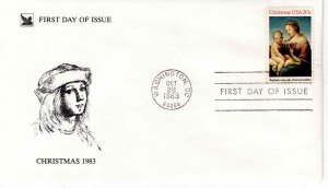 US Scott #2063, First Day Cover 10/28/83 Washington Single Christmas