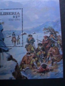 ​LIBERIA 1976 WASHINGTON  AND HIS SOLDIERS AT WAR-1776 MNH S/S VERY FINE