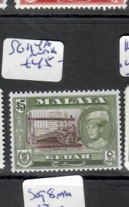 MALAYA KEDAH (P0607B) SULTAN $5     SG  114A       MNH 