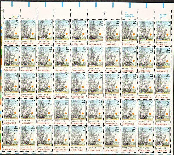 US #2340 Mint Sheet Connecticut 