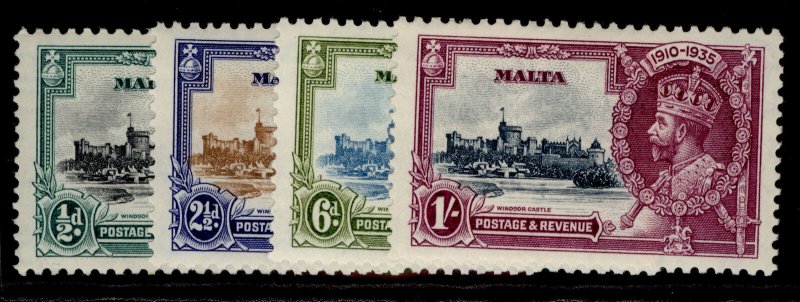 MALTA GV SG210-213, SILVER JUBILEE set, M MINT. Cat £26.