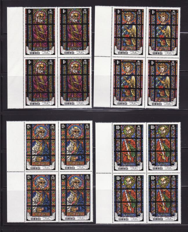 Dominica 264-267 Blocks of 4 Set MNH Art (B)