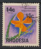 Rhodesia   SG 527  SC# 365  Used  Floweres Opt Surcharge see details 