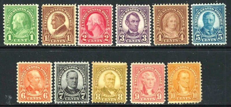 #632-634 635-642  US REG ISSUE SET OF MINT-FINE-VF