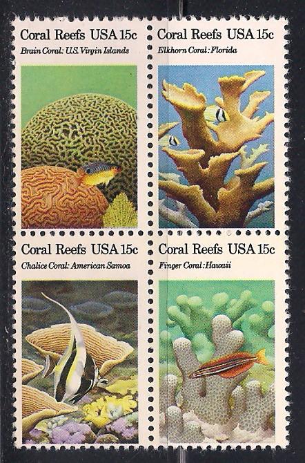 SeTenant Blk Sc# 1827-30 Coral Reefs MNH
