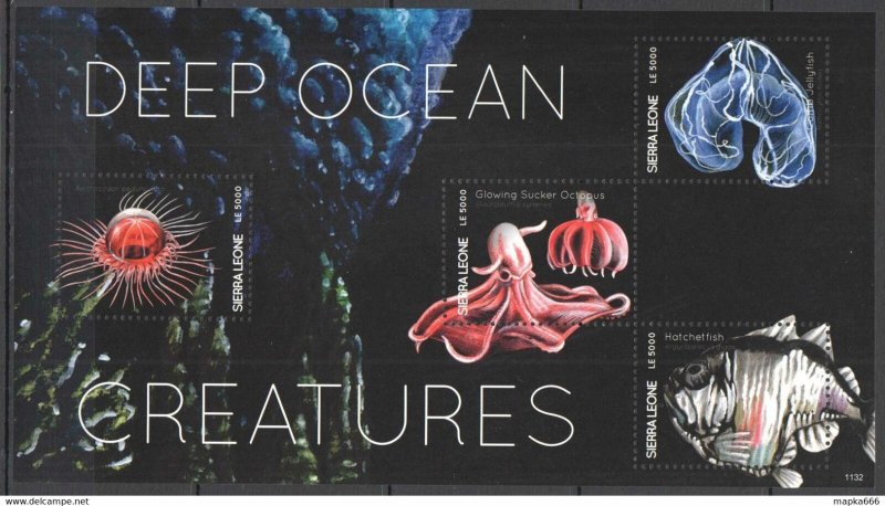 2011 Sierra Leone Deep Ocean Creatures Fish & Marine Life Fauna Kb ** Nw0609