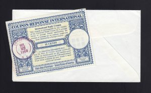 INTERNATIONAL REPLY COUPON: 1968 Use of 15c IRC From PERU