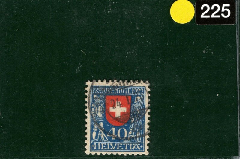 SWITZERLAND Charity Stamp PRO-JUVENTUTE Scott.B20 40c (1922) Used c$85+YELLOW225