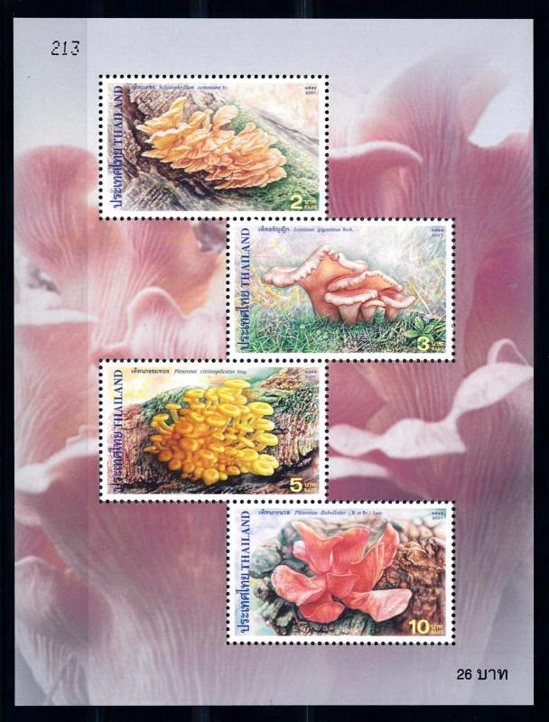 [68760] Thailand 2001 Mushrooms Pilze Champignons Souvenir Sheet MNH