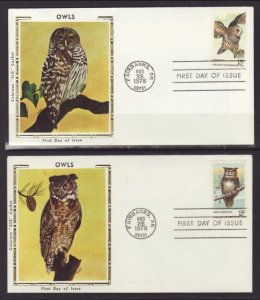 US 1760-1763 Owls 1978 Colorano S/4 U/A FDC