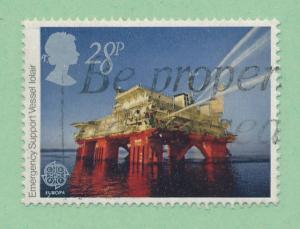 Great Britain 1983 Scott 1021 used - 28p, Europa, Oil rig 