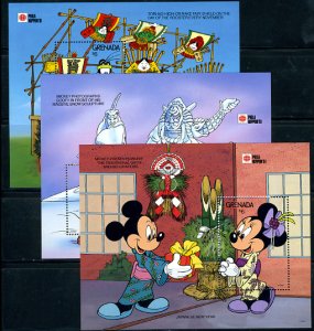 Grenada 1991, Philanippon 91 3 s/s, MNH