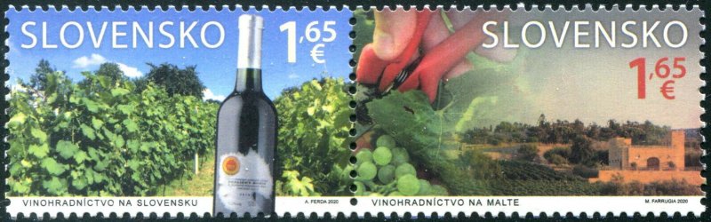 HERRICKSTAMP NEW ISSUES SLOVAKIA Int'l Year of Plant Health Wine, Joint Issue